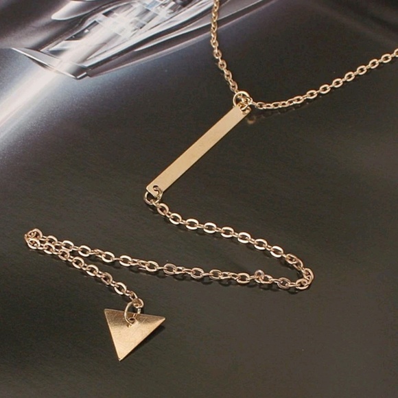 Long Gold Bar Chain Boho Arrow Necklace - Picture 2 of 4